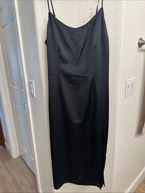 Abercrombie and Fitch Black Midi Slip Dress